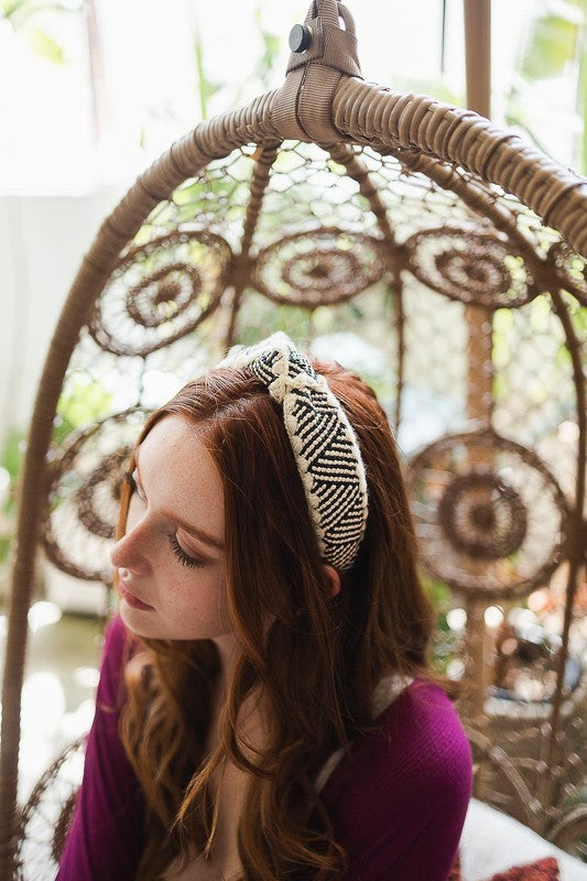 Topknot Natural Crochet Headband