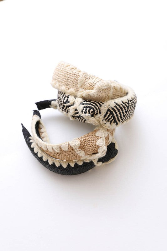 Topknot Natural Crochet Headband