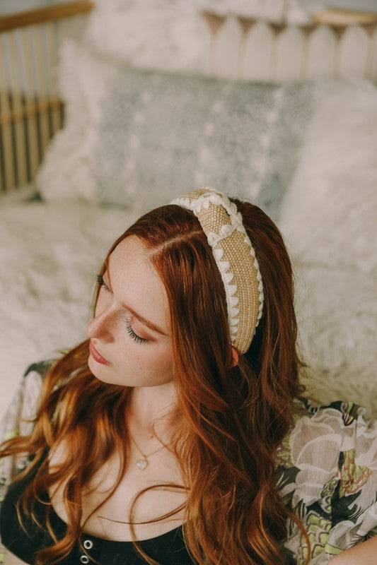 Topknot Natural Crochet Headband