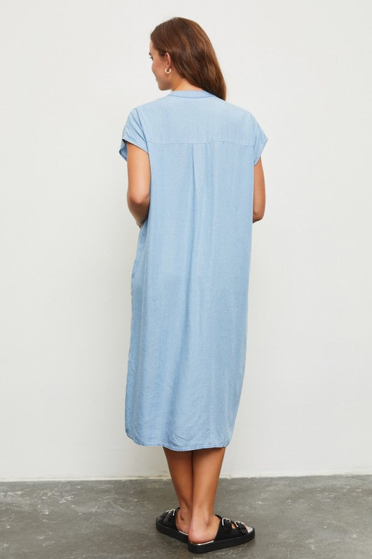 The Pool Day Tencil Denim Midi Dress