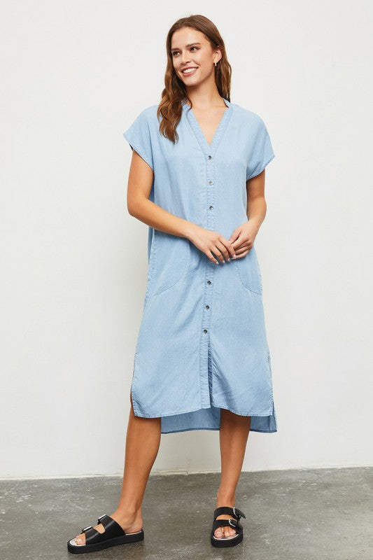 The Pool Day Tencil Denim Midi Dress