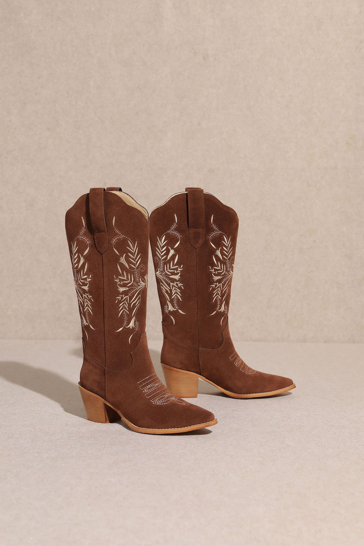 The Flora Suede Western Boots