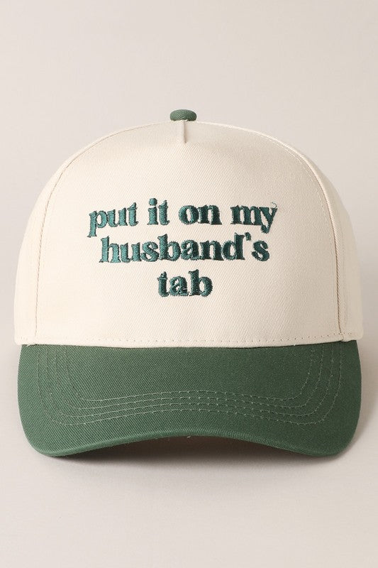 The "Put It On My Husband's Tab" Vintage Baseball Hat