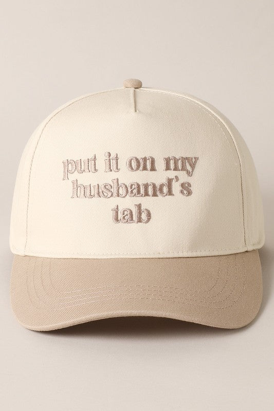 The "Put It On My Husband's Tab" Vintage Baseball Hat