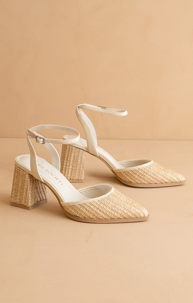 The Priscilla Woven Pointed Toe Heels