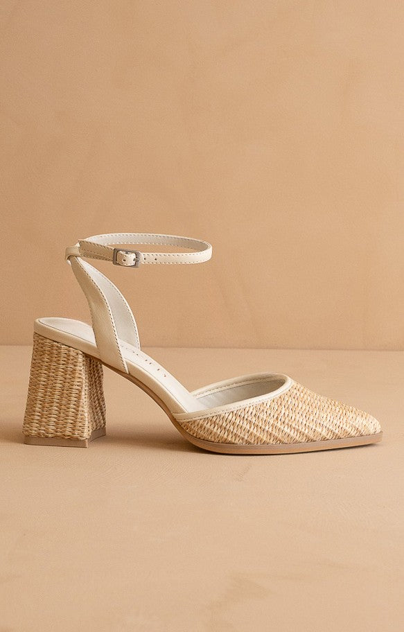 The Priscilla Woven Pointed Toe Heels
