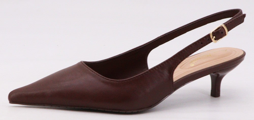 The Gianna Casual Point Toe Sling Back Kitten Heel