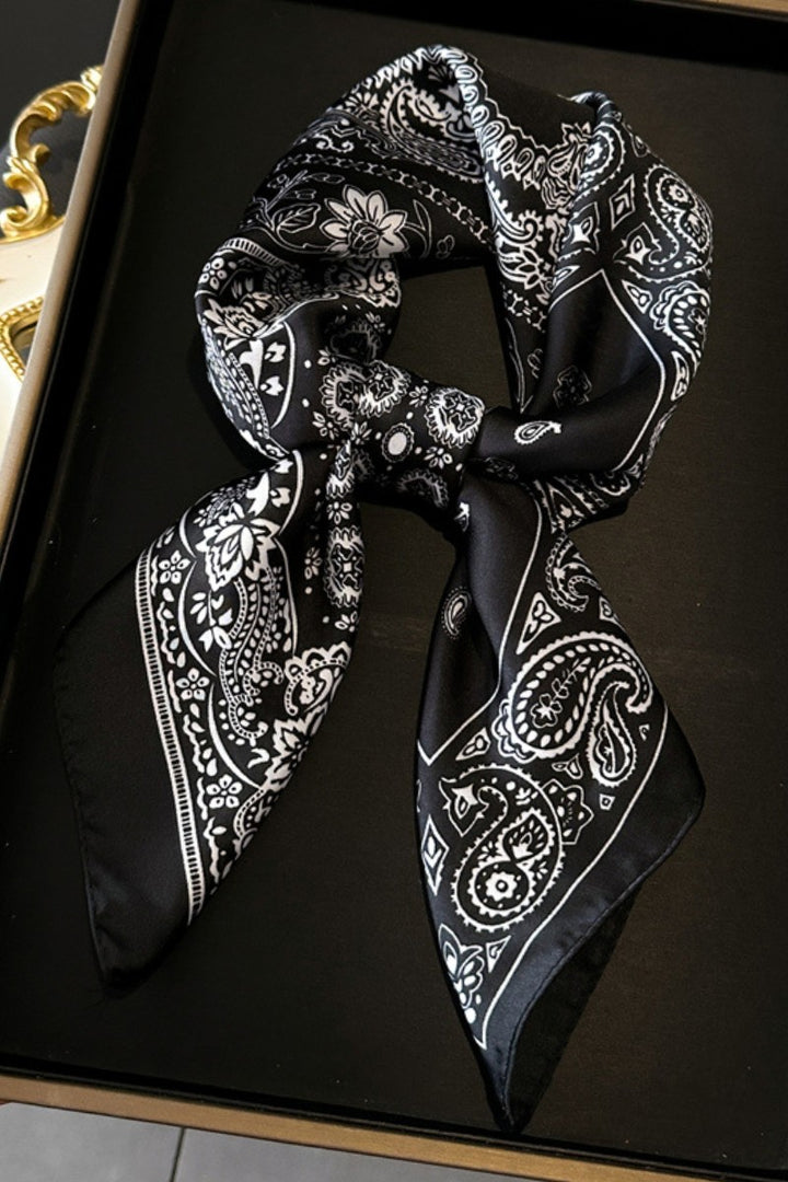The Floral Satin Bandana Scarf