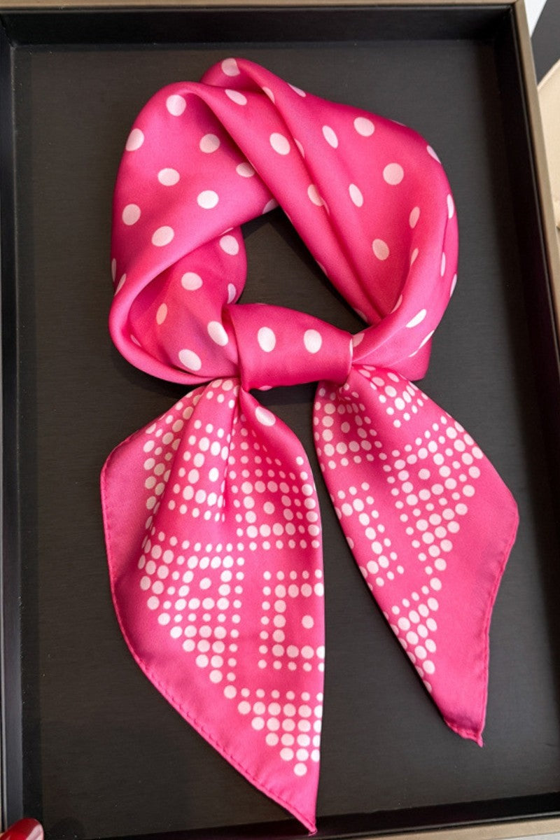 The Presley Polka Dot Print Square Scarf