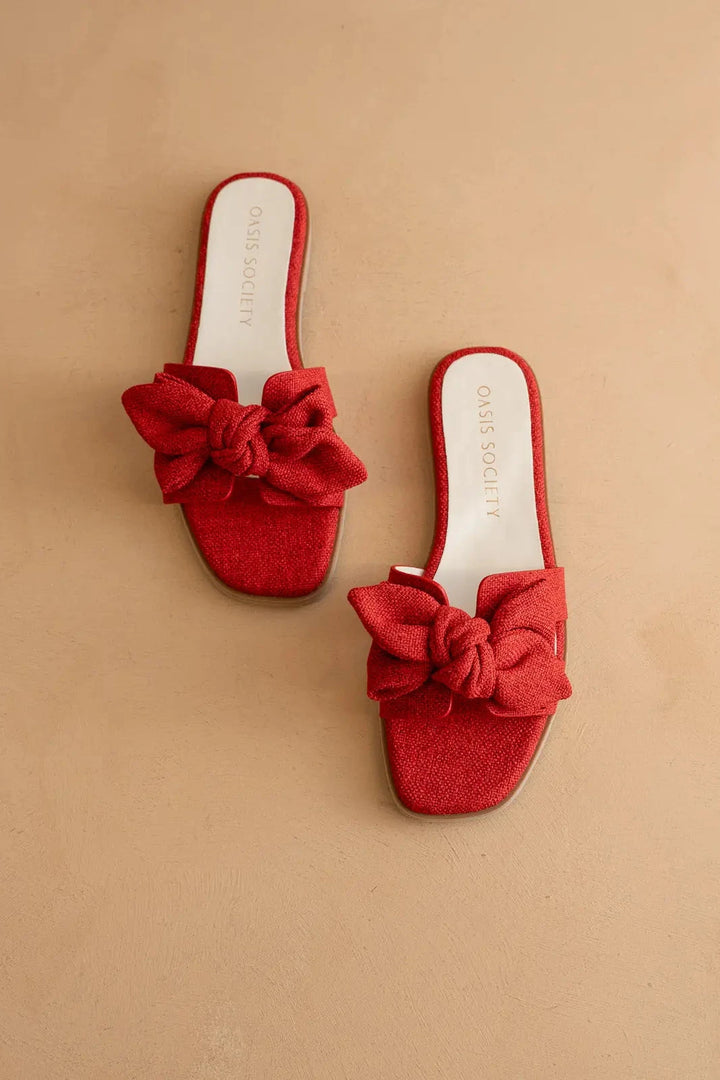 The Ginny Textured Bow Slide