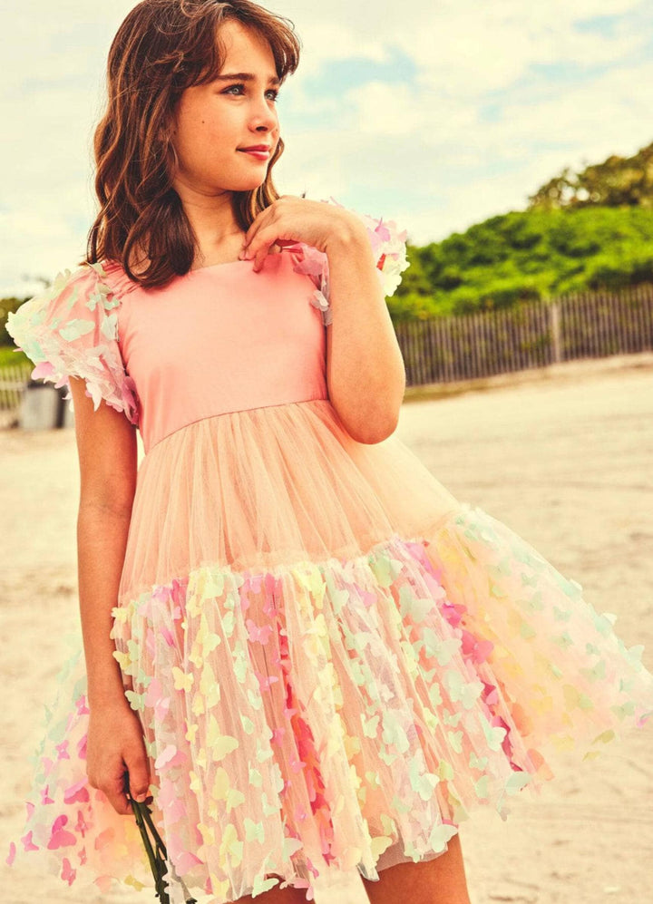 The Girls 3D Butterfly Puffy Sleeve Dress by Lola and the Boys