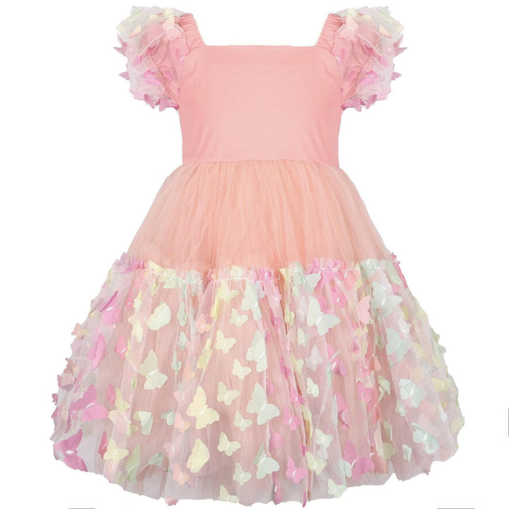 The Girls 3D Butterfly Puffy Sleeve Dress by Lola and the Boys