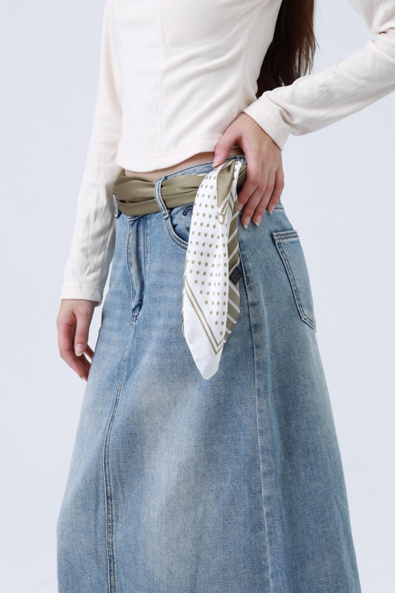 The Polka Dot & Striped Silk Scarf