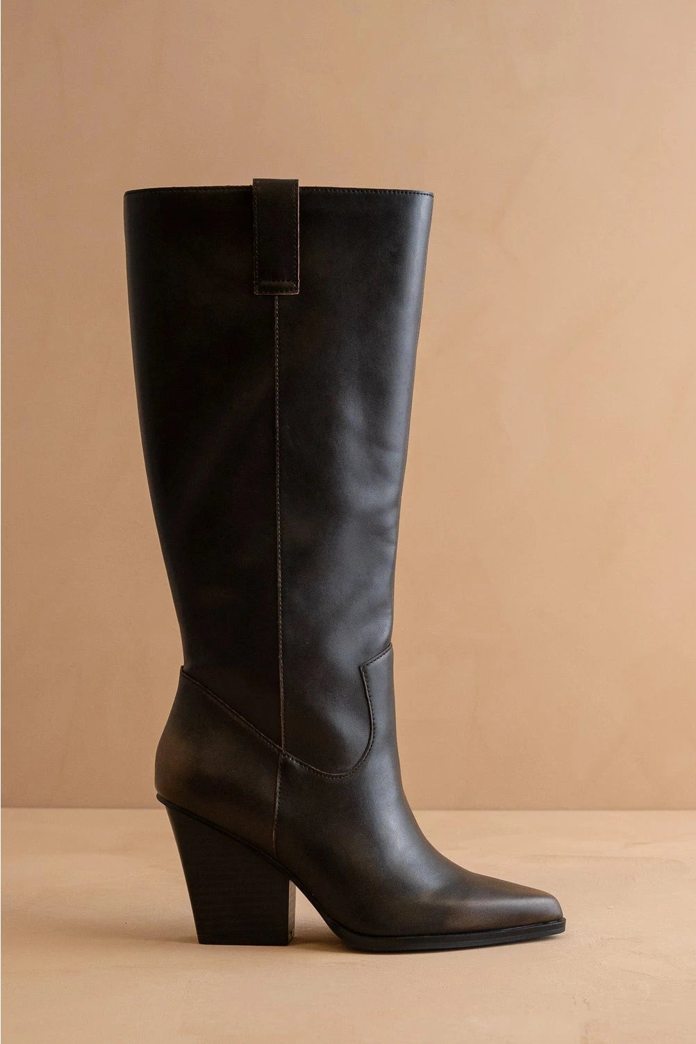 The Collins Distressed Black Pointed Toe Western Boots