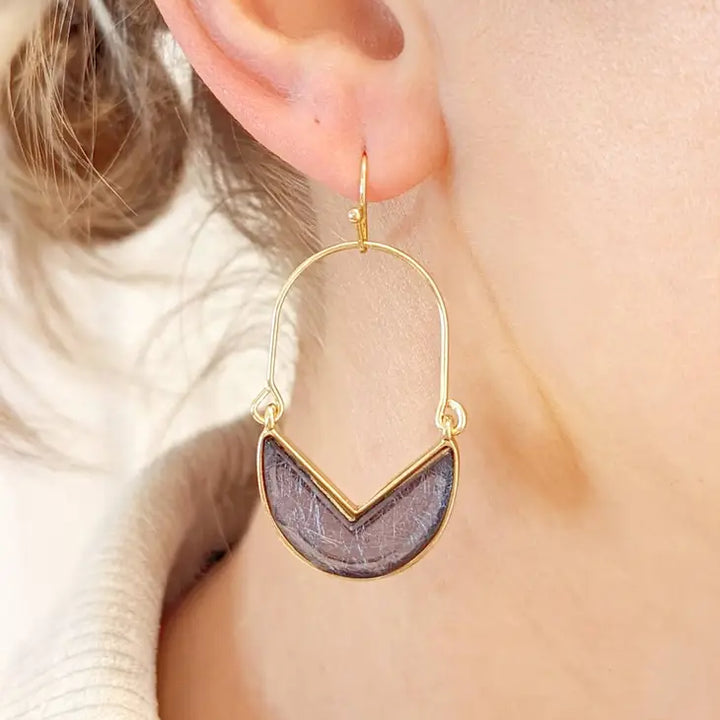 The Madilynn Crescent Glass Earrings