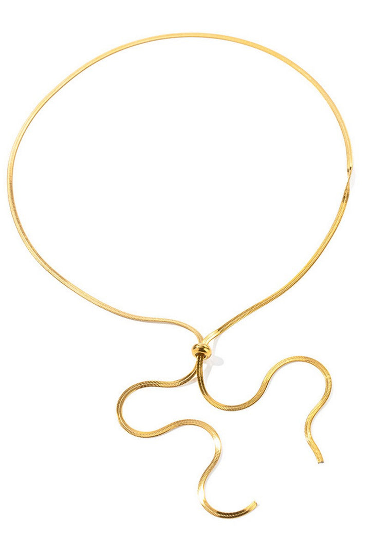 The Gold Sliding Knot Lariat Necklace