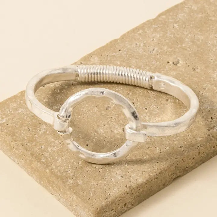 The Hammered Circle Bangle Bracelet