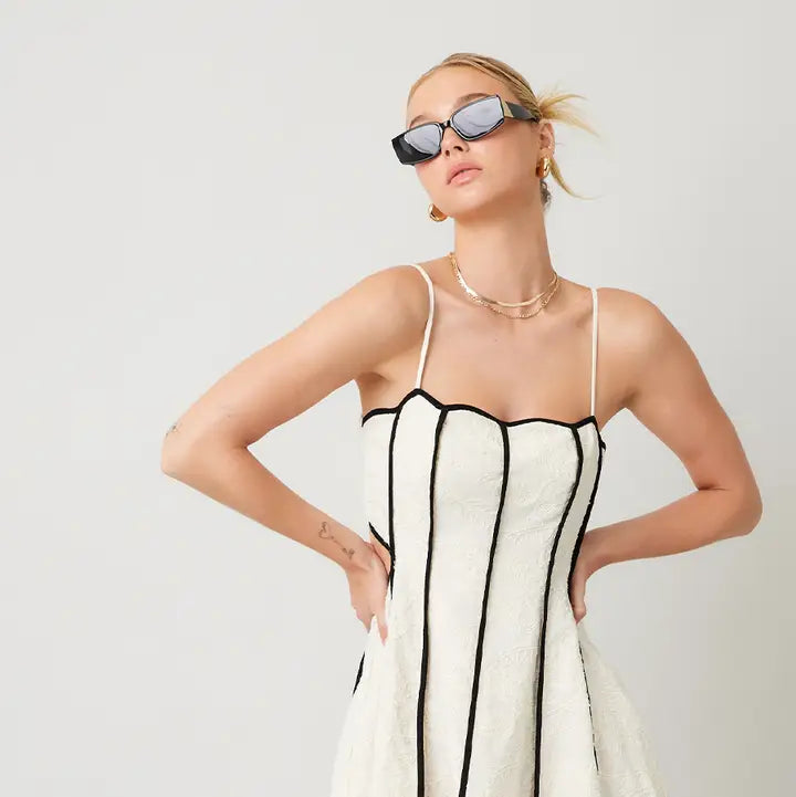 The Whisper Back Mini Dress