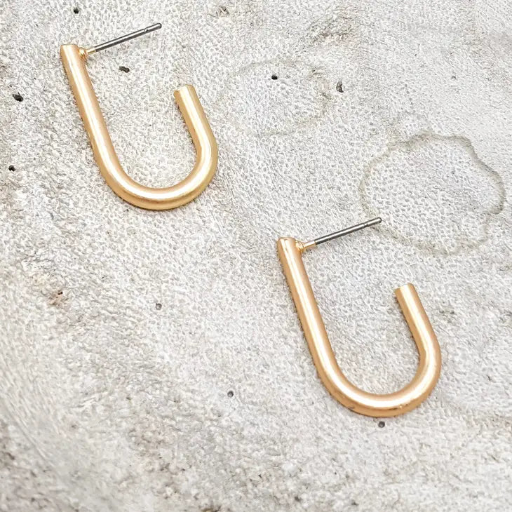 The Gracelynn Gold Oval Hook Earrings