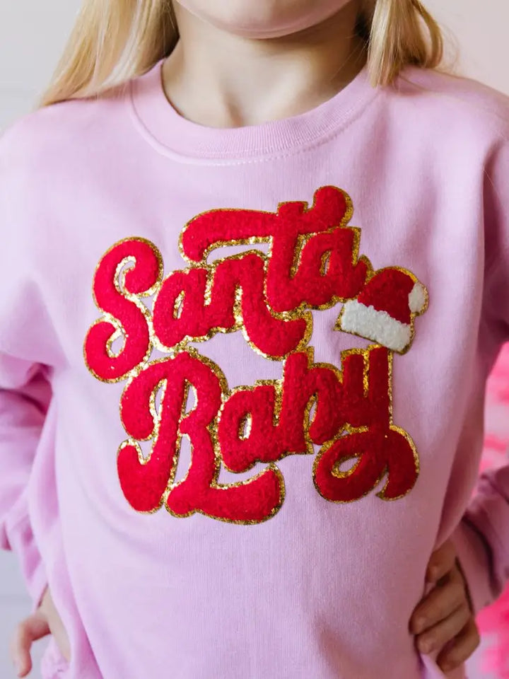 The Girls Santa Baby Patch Christmas Sweatshirt