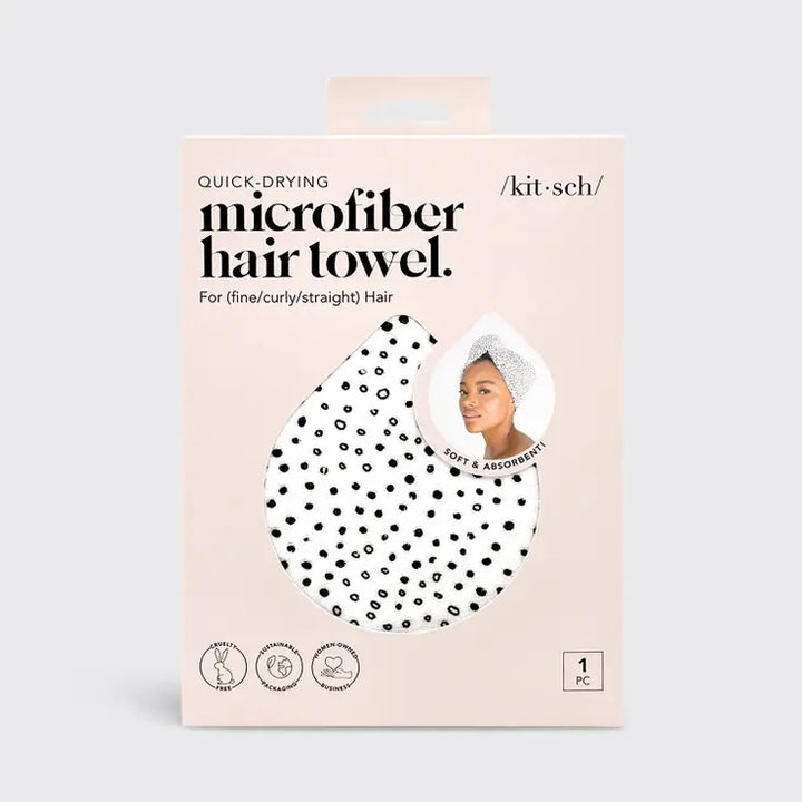 Micro Dot Microfiber Quick Dry Hair Towel by Kitsch