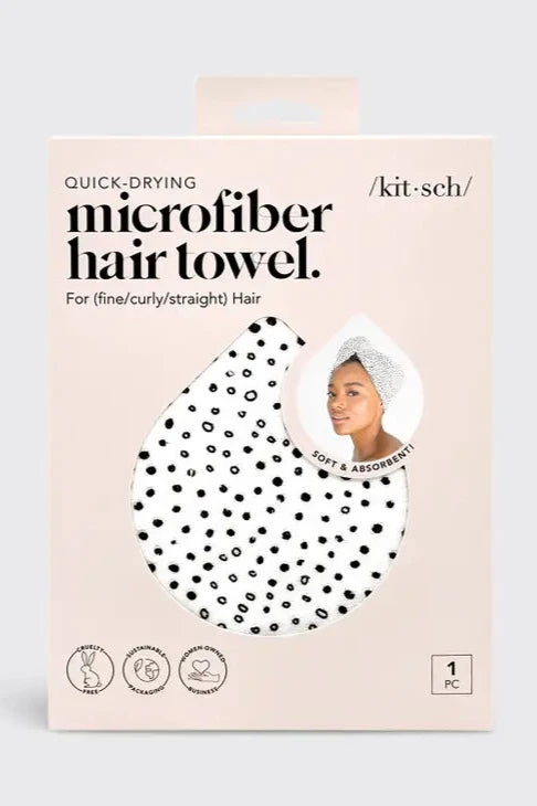 Micro Dot Microfiber Quick Dry Hair Towel by Kitsch