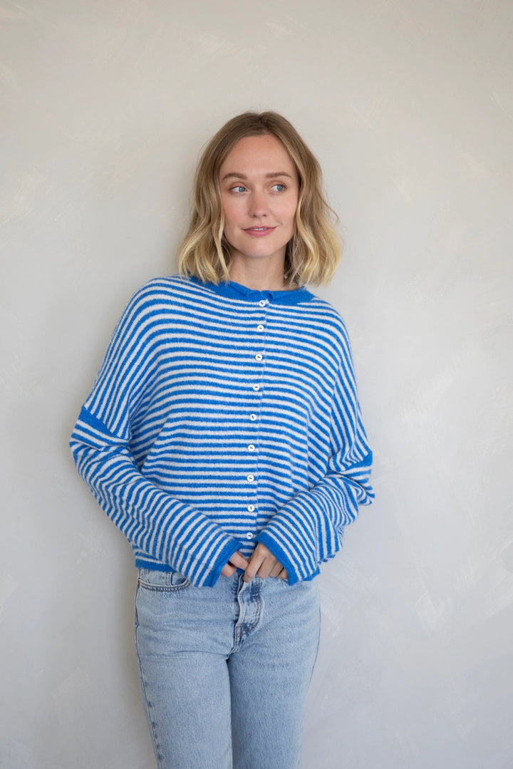 The Piper Striped Soft Cardigan Sweater