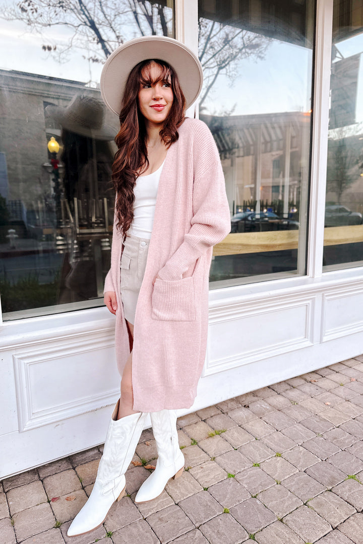 The First Blush Open Front Long Cardigan