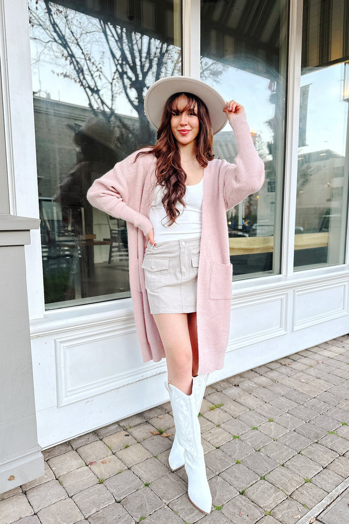 The First Blush Open Front Long Cardigan