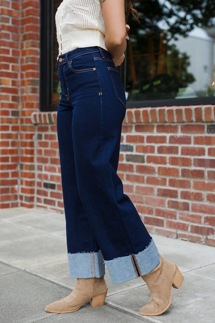 The Cool It Cowgirl Rinse Wash Cuffed Jeans