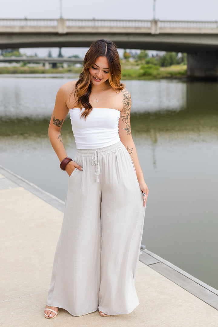 The Silver Lining Silk Palazzo Pants
