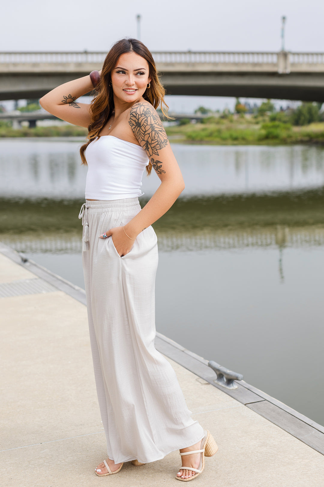 The Silver Lining Silk Palazzo Pants