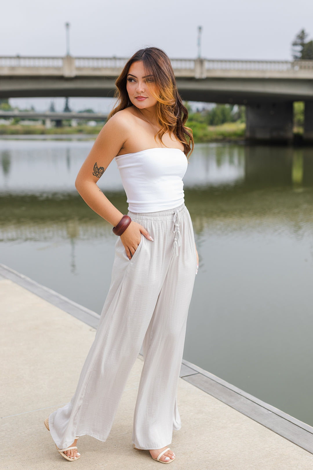The Silver Lining Silk Palazzo Pants