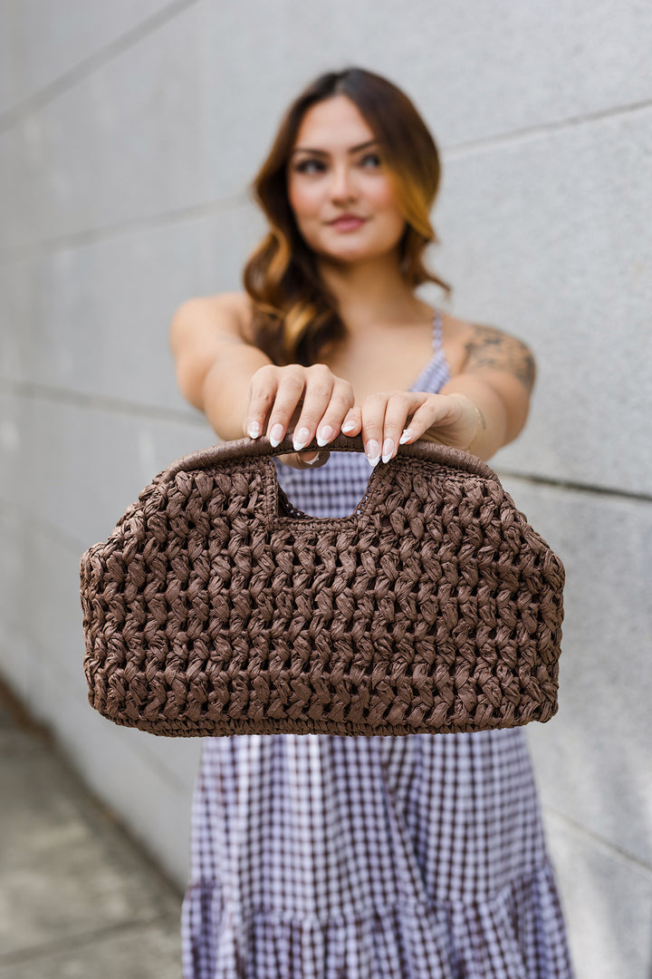 The Abigail Handwoven Straw Clutch