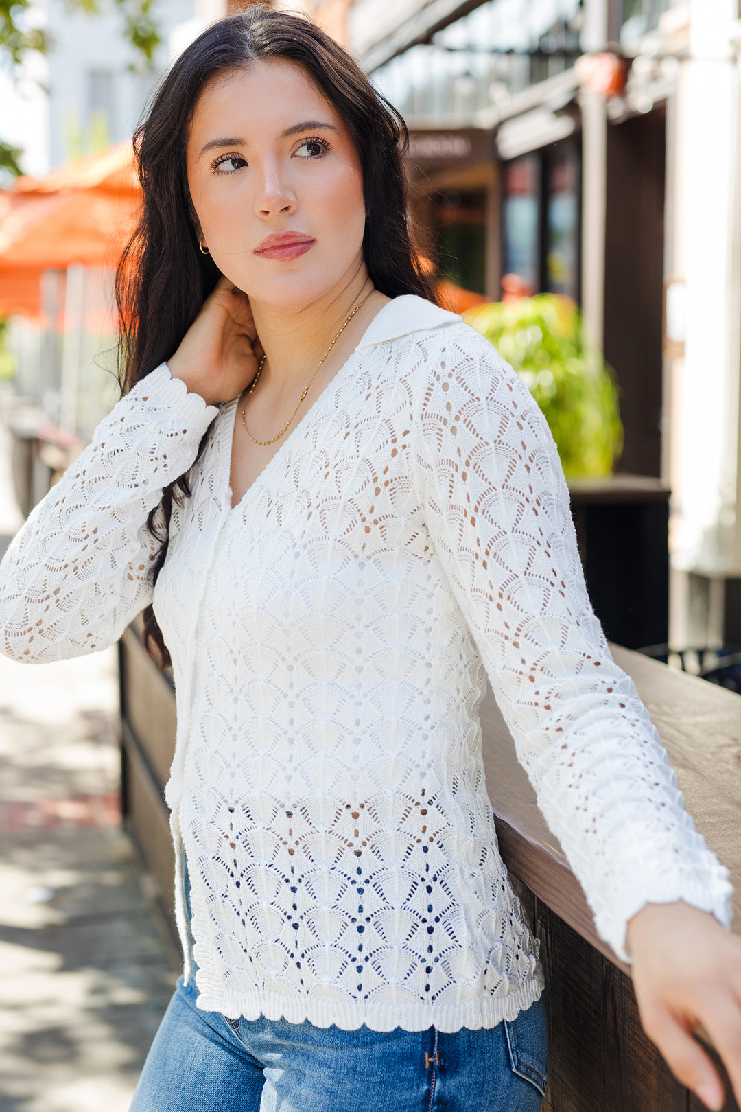 The Ivory Thread Crochet Knit Cardigan