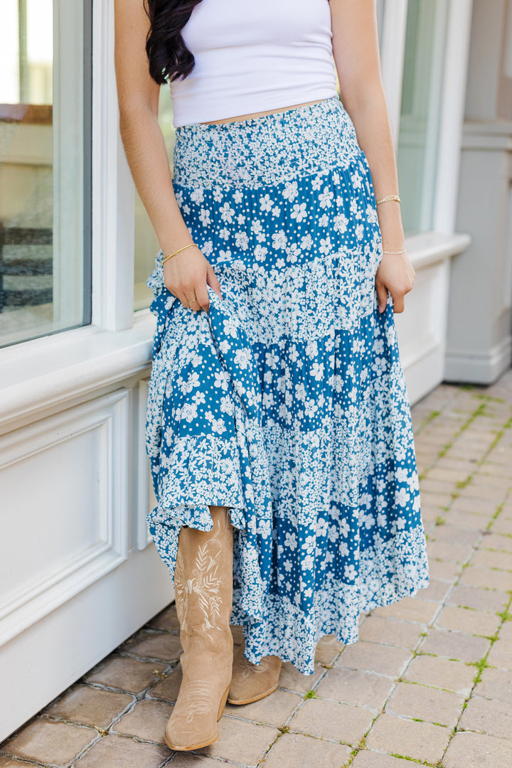 The Monet Floral Tiered Maxi Skirt