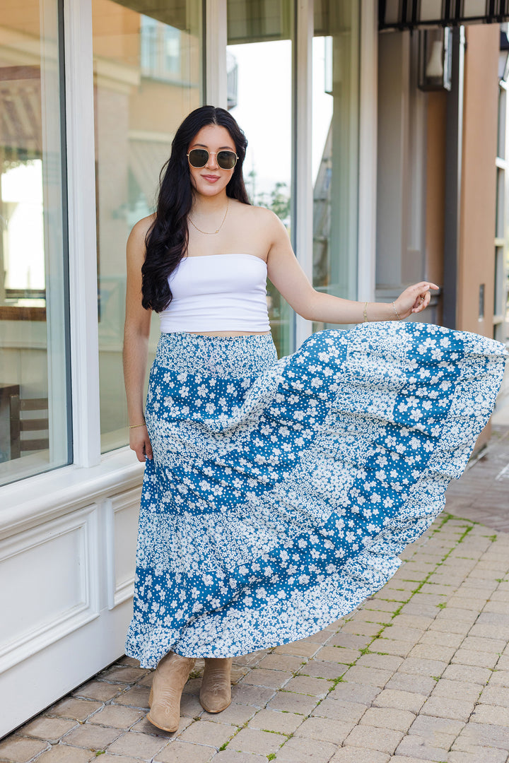 The Monet Floral Tiered Maxi Skirt