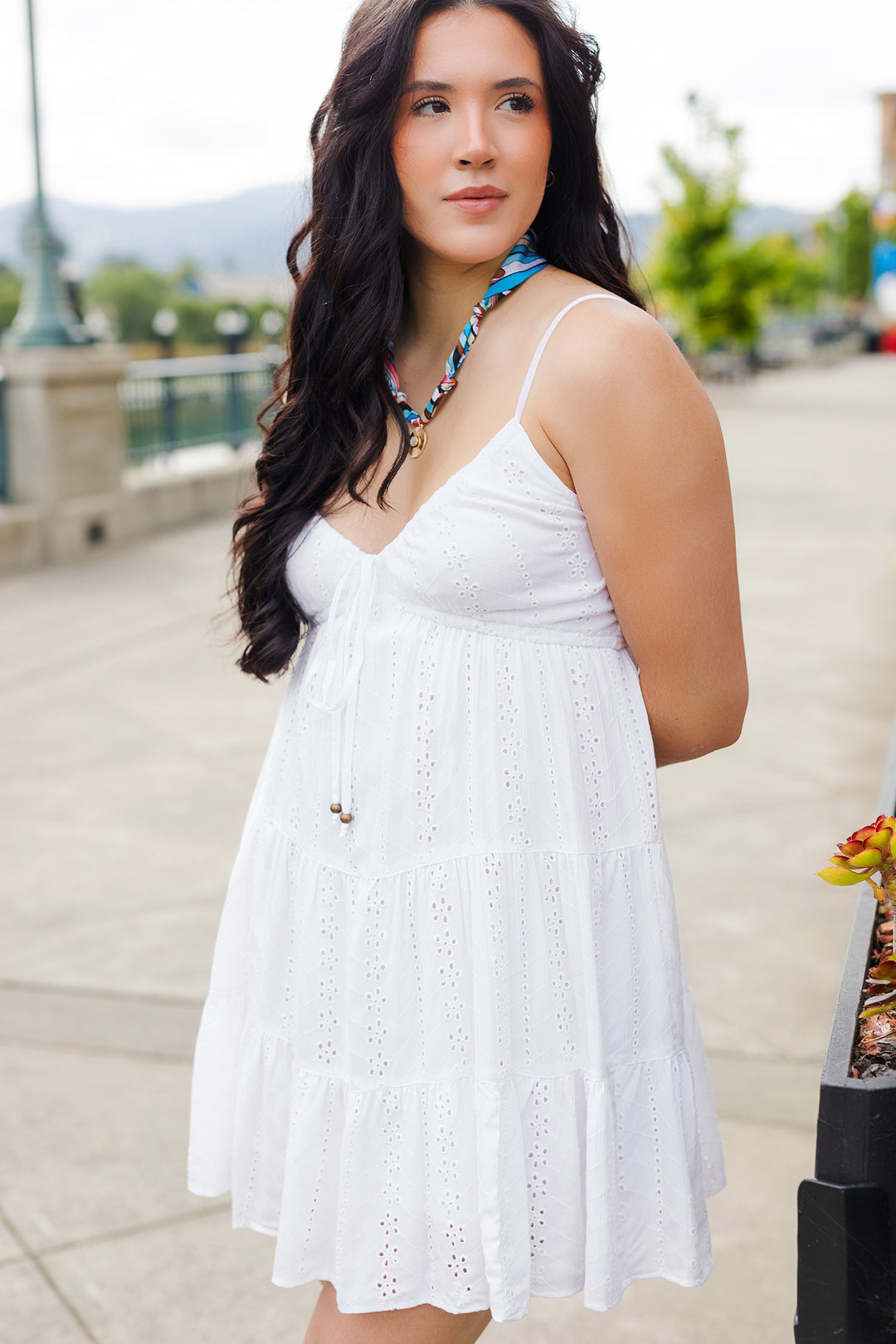 cute summer mini dress Eyelet Mini Dress