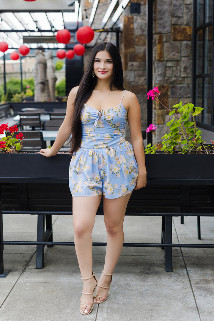 The Sweet Surrender Blue Floral Mini Dress