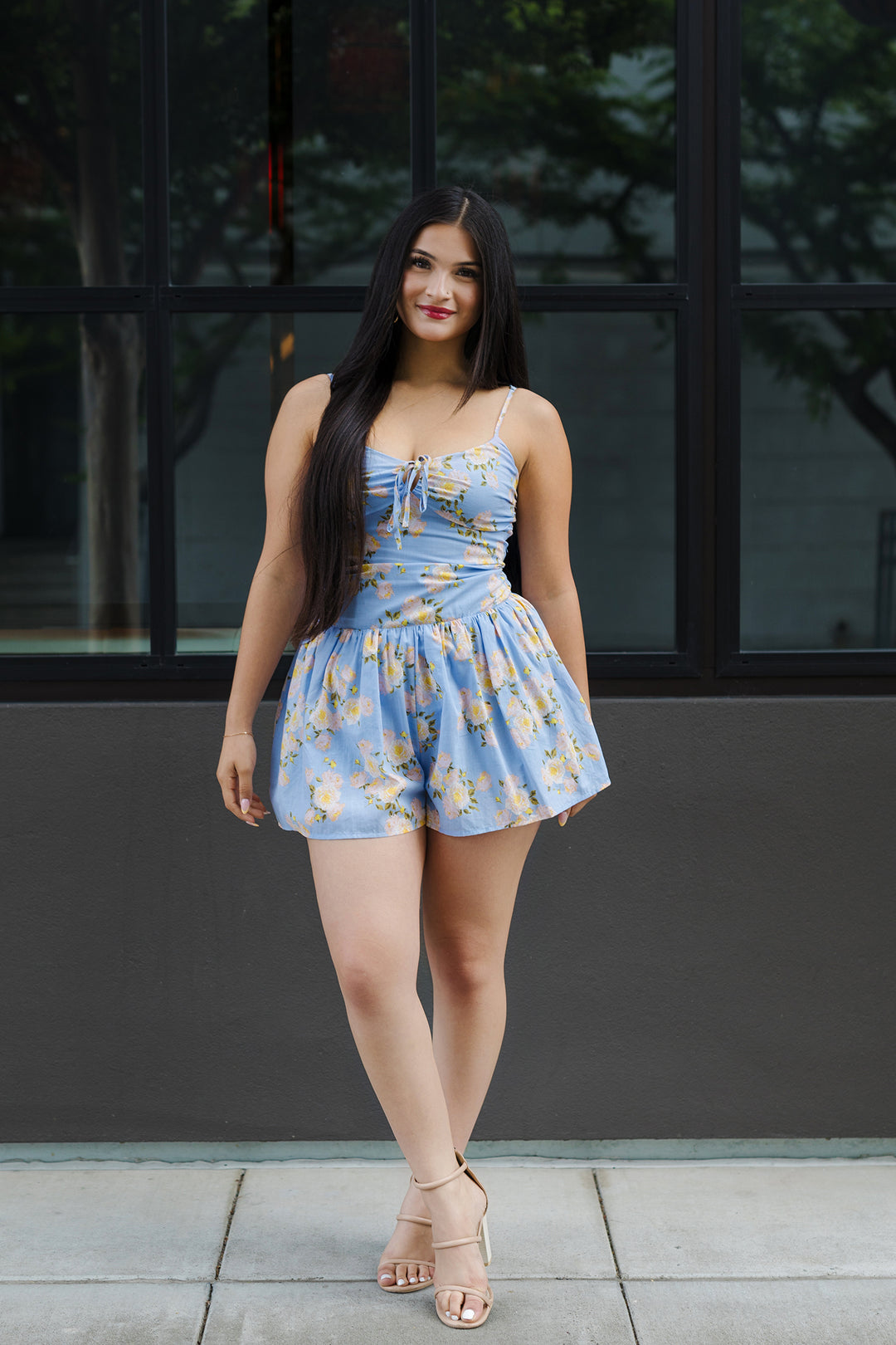 The Sweet Surrender Blue Floral Mini Dress