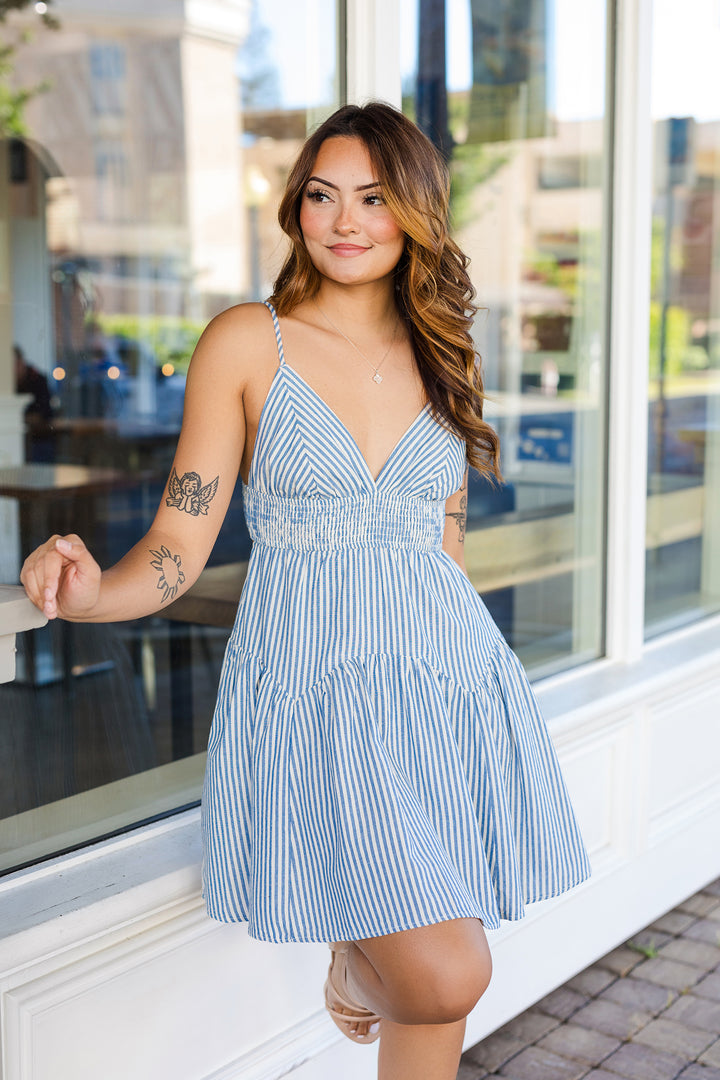 The Spring Fling Striped Mini Dress
