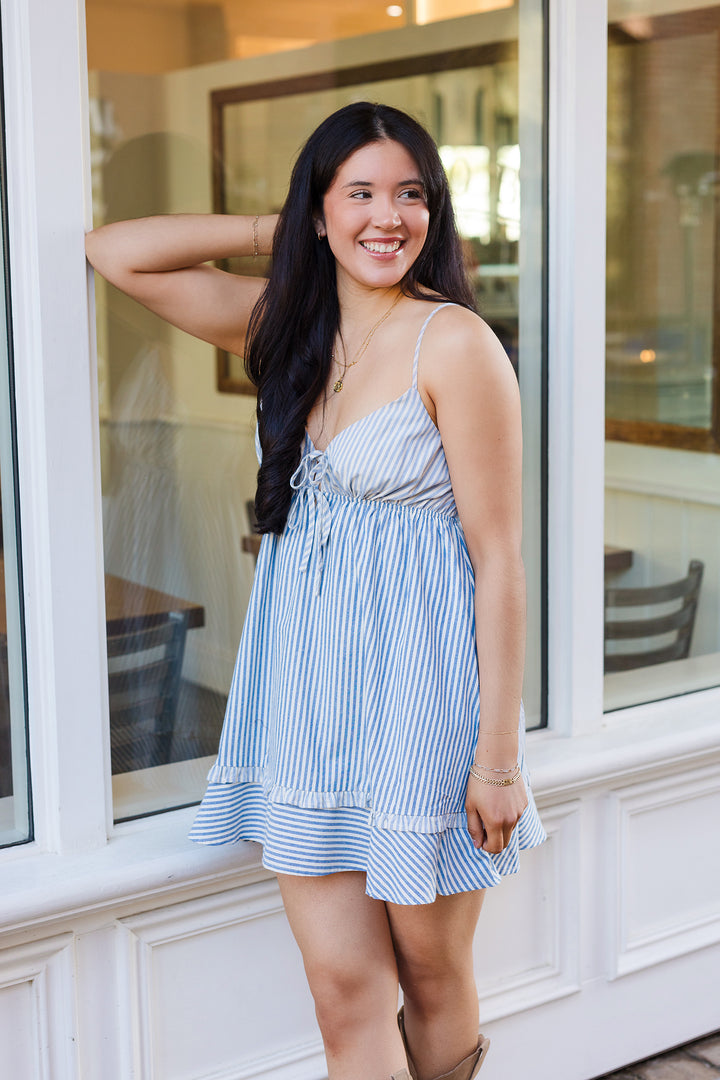 The Seaside Sweetheart Striped Mini Dress