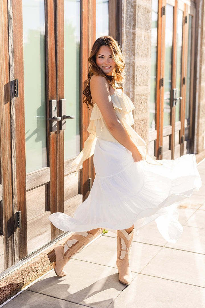 The Island Drift Tiered Maxi Skirt