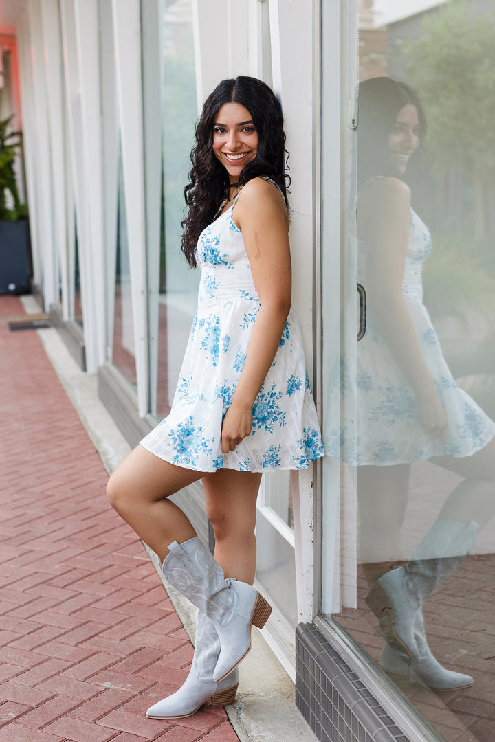 The Pretty in Petals Floral Corset Mini Dress