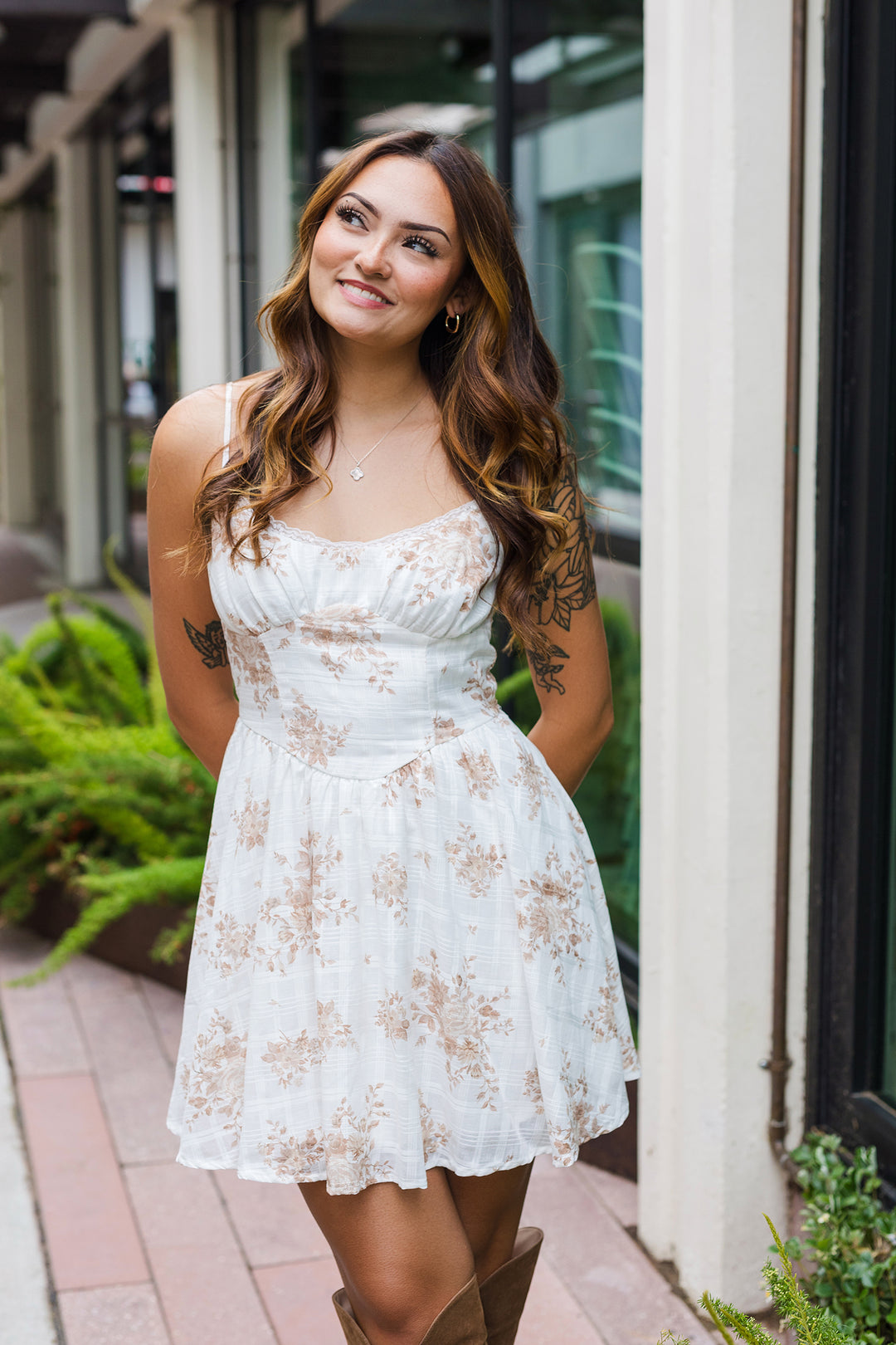 The Pretty in Petals Floral Corset Mini Dress