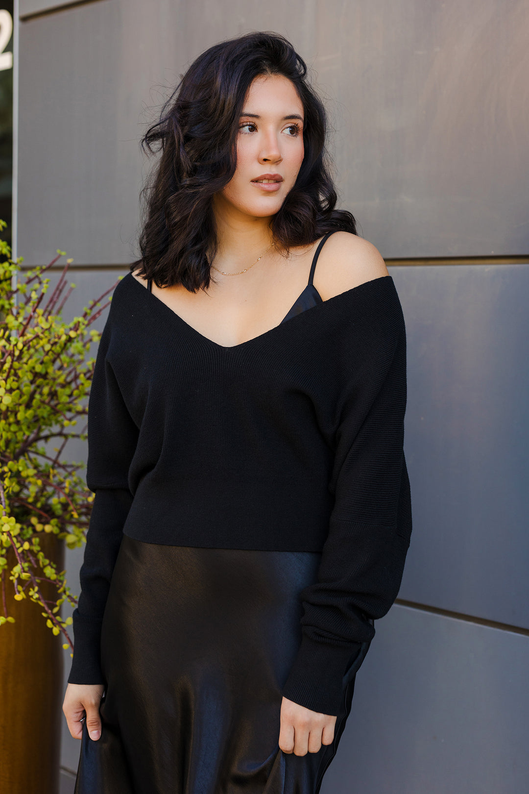 The City Edit Sweater and Satin Midi Dress - 2 Piece Set