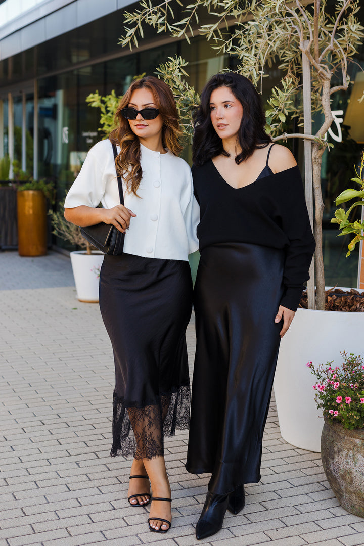The City Edit Sweater and Satin Midi Dress - 2 Piece Set