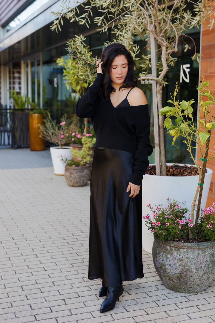 The City Edit Sweater and Satin Midi Dress - 2 Piece Set