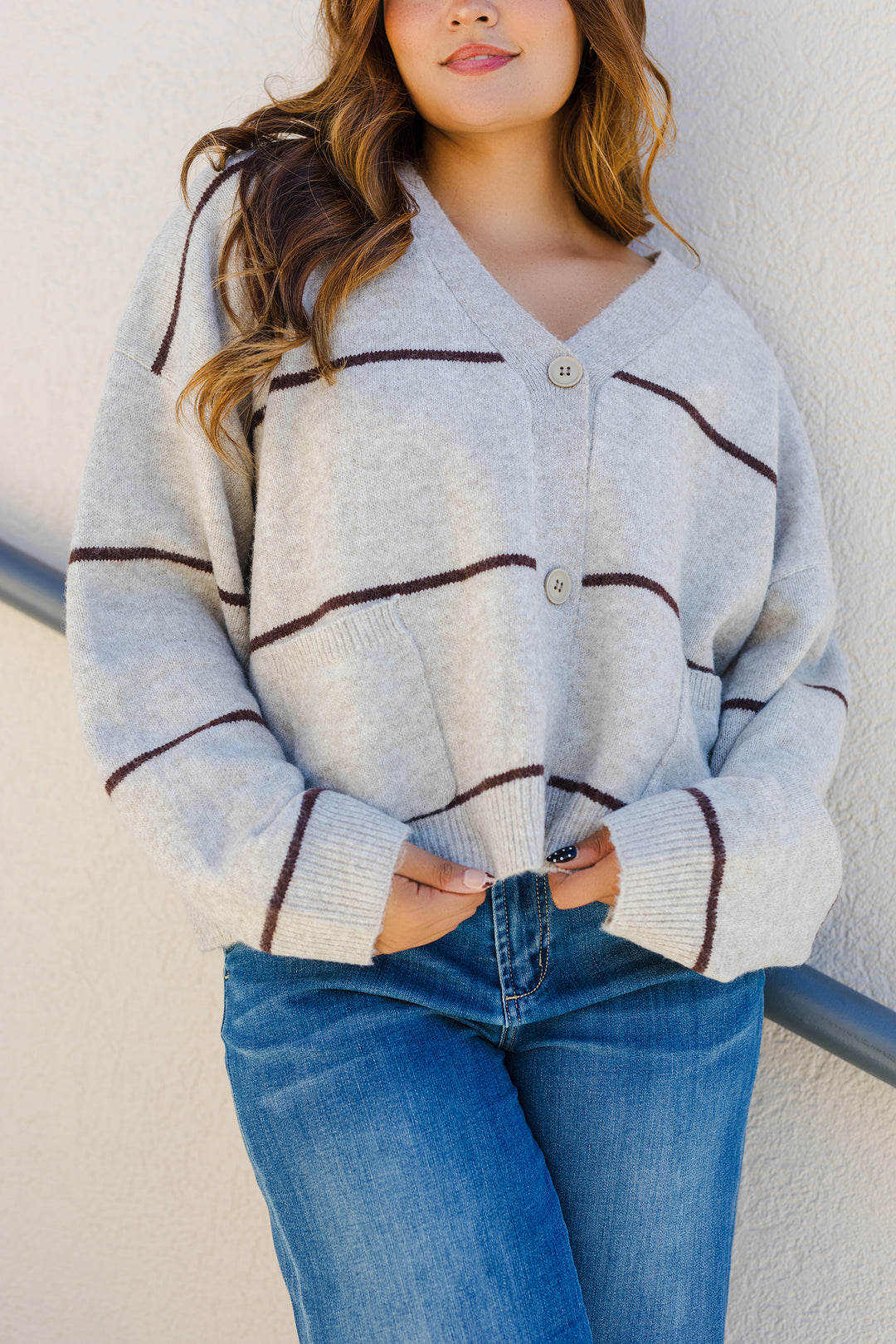 The Lexie Striped Button Down Cardigan
