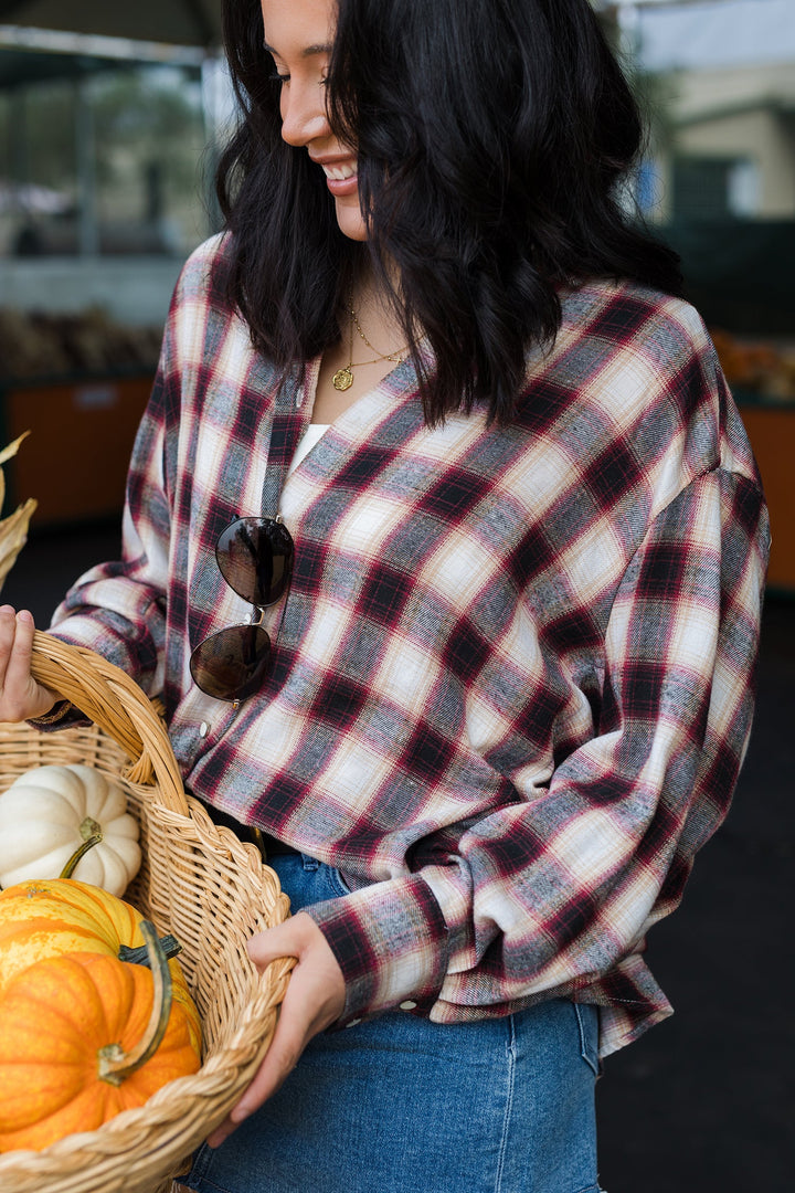 The All My Life Plaid Button Front Top